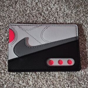 Nike Air MAX 90 CARD WALLET Black and Gray Wallet with Red Accents